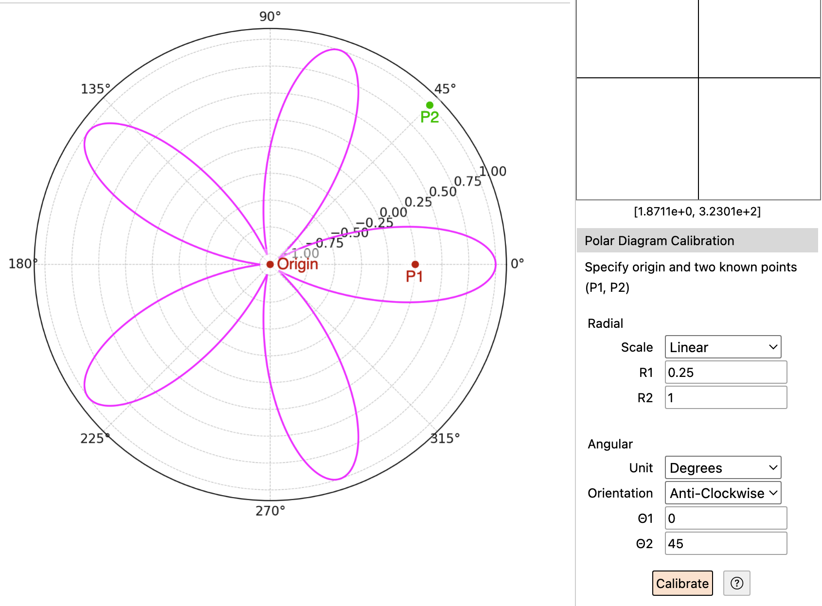 Screenshot of Polar Calibration