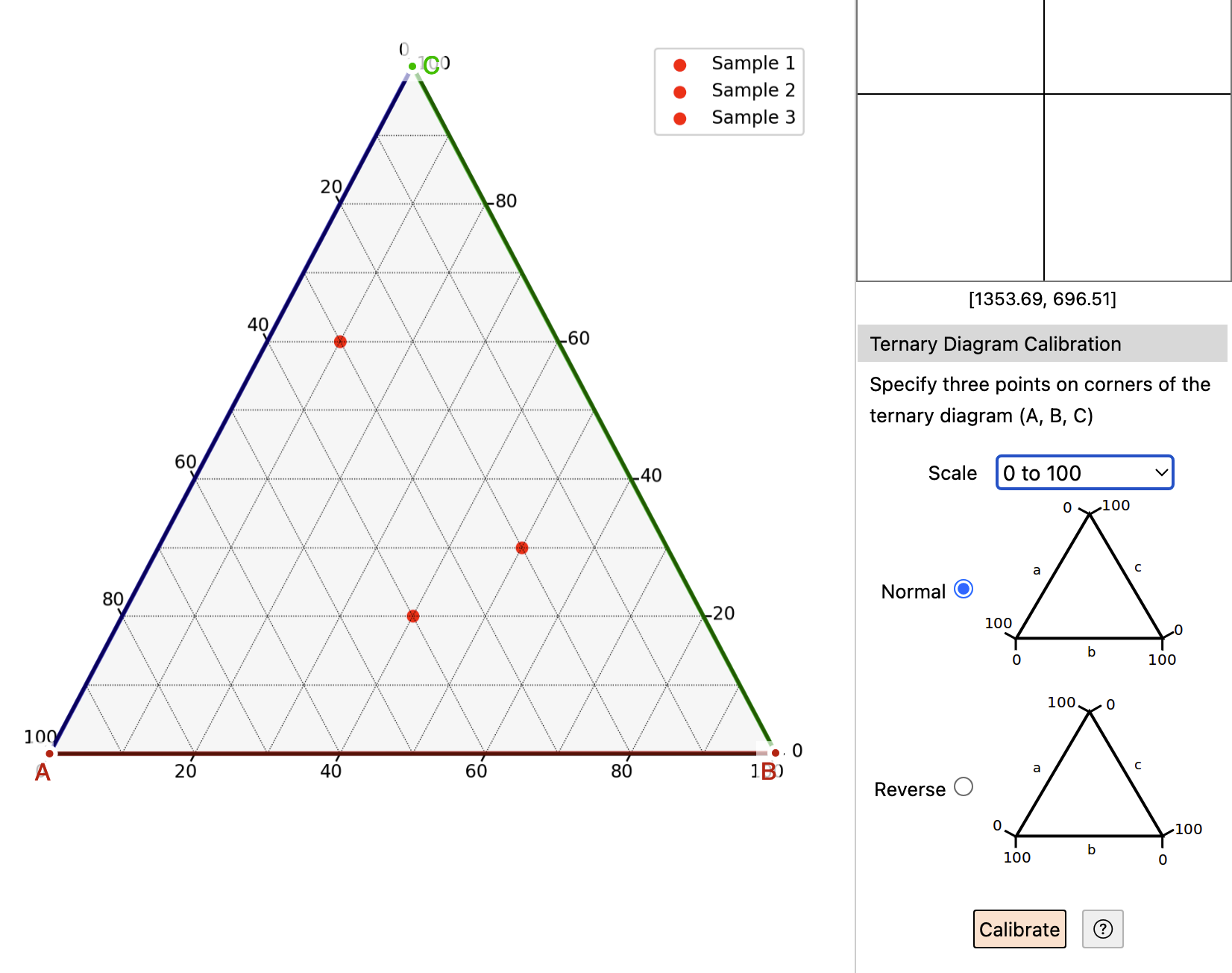 Screenshot of Ternary Calibration